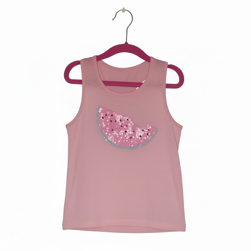 Jillian's Closet Sparkling Pink Watermelon Pink Kids Tank Top Size 5-6!